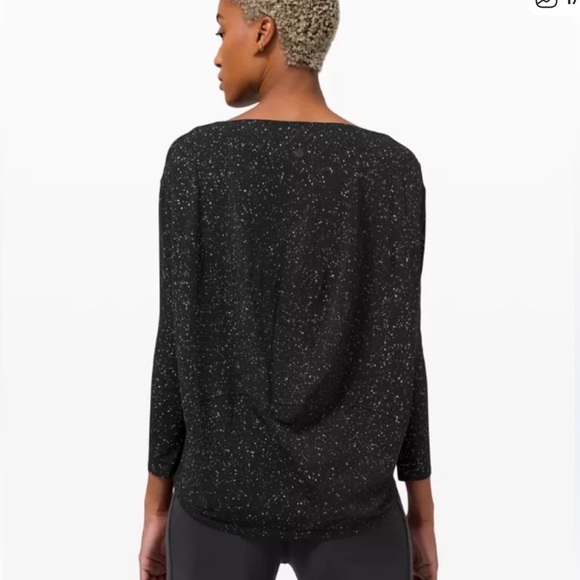 lululemon athletica Tops - Lululemon athletica Back in Action Speckled Black Long Sleeve Top Women Size 4